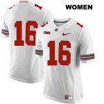 Women's NCAA Ohio State Buckeyes Cameron Brown #16 College Stitched No Name Authentic Nike White Football Jersey ND20C25VT